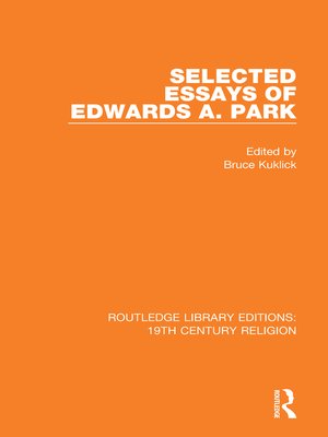 cover image of Selected Essays of Edwards A. Park